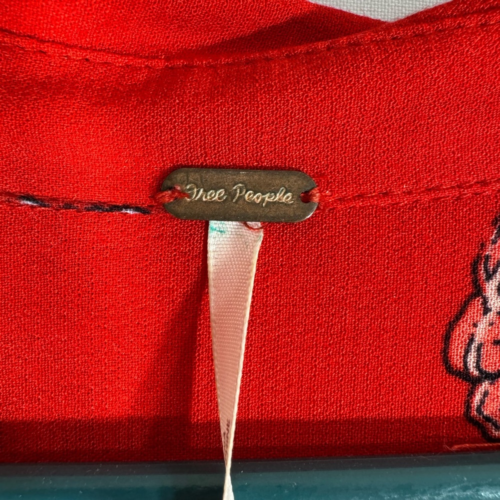 NWT Free People Red flowy dress or blouse - Picture 9 of 9